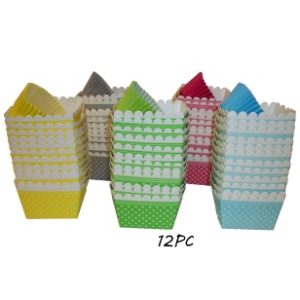 Square Paper Cupholders With Cups And Tissue Paper